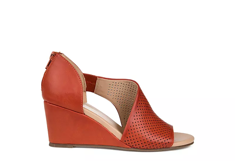 Journee Collection Womens Aretha Wedge Sandal - Rust - Image 2