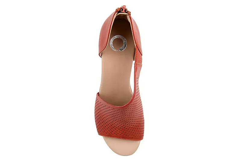 Journee Collection Womens Aretha Wedge Sandal - Rust - Image 6