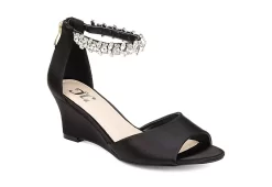 Journee Collection Womens Connor Wedge Sandal - Black