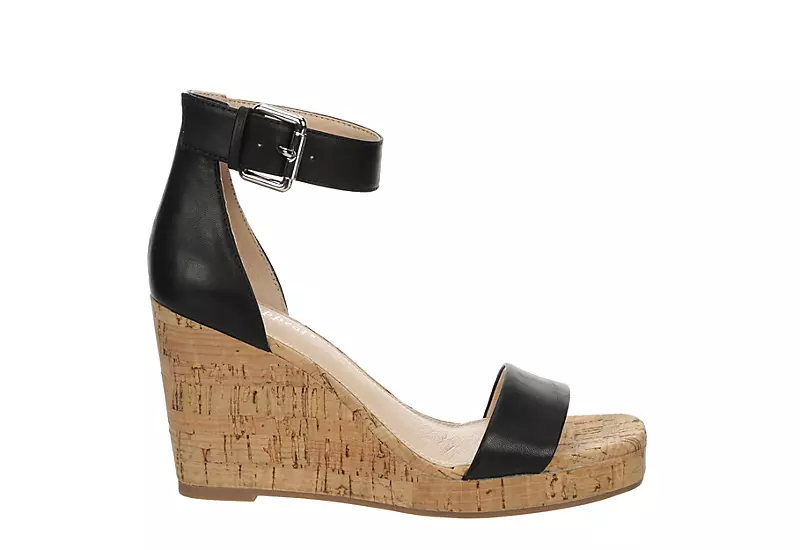 Xappeal Womens Amora Wedge Sandal - Black - Image 2