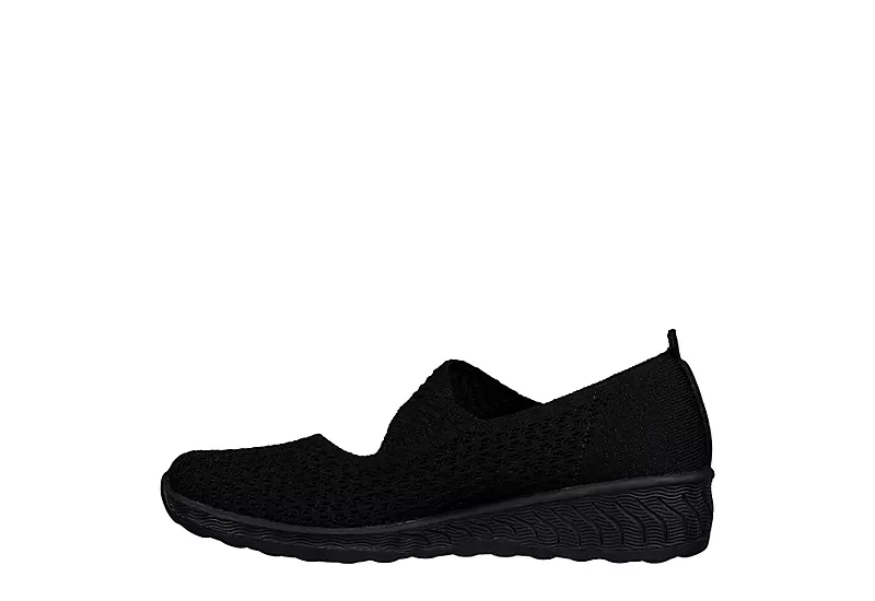 Skechers Womens Uplifted Slip On Sneaker - Black - Image 3