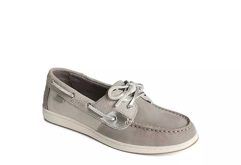 Sperry Womens Coastfish 2-eye Boat Shoe - Pale Grey