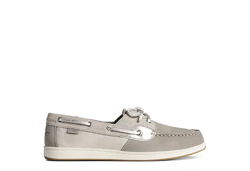 Sperry Womens Coastfish 2-eye Boat Shoe - Pale Grey - Image 2