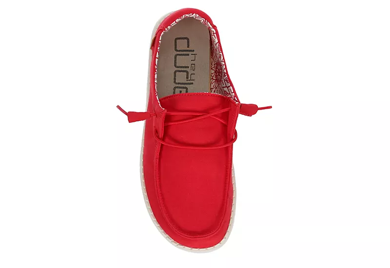 Heydude Womens Wendy Slip On Sneaker - Red - Image 6