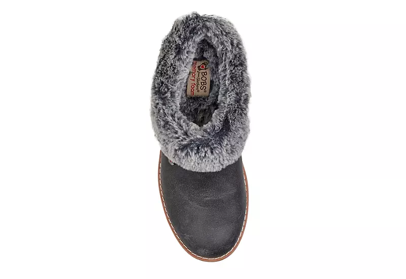 Skechers Womens Mountain Kiss Winter Rock Slipper - Dark Grey - Image 4