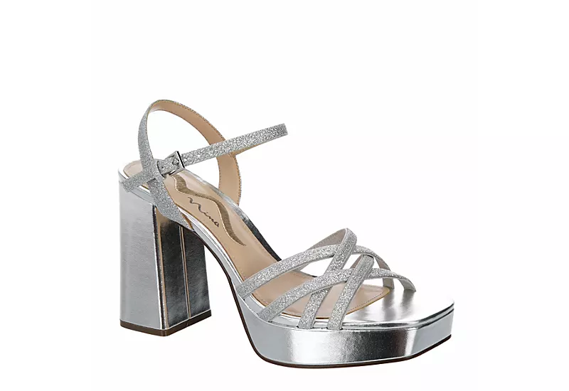 N By Nina Womens Sabrina Platform Sandal - Silver