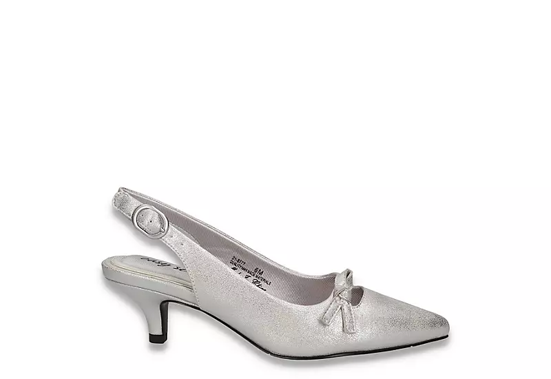 Easy Street Womens Emerin Slingback Pump - Silver - Image 2