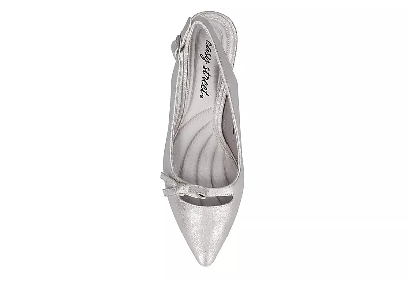Easy Street Womens Emerin Slingback Pump - Silver - Image 6