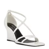 Nine West Womens Rolga Wedge Sandal - White