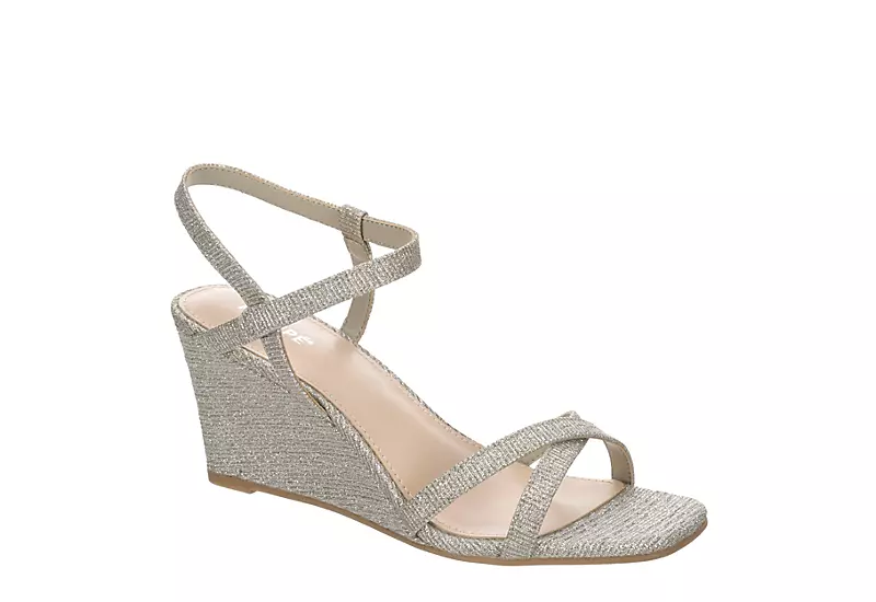 Maripe Womens Lexie Wedge Sandal - Silver