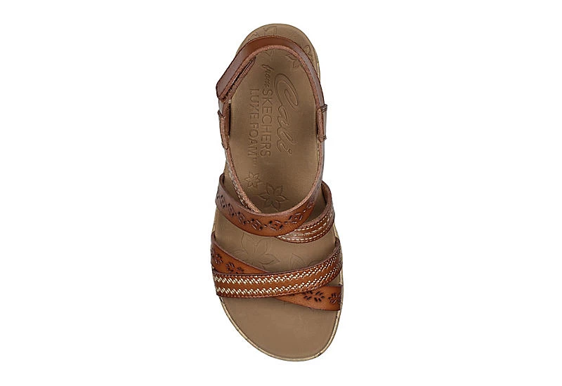 Skechers Womens Beverlee-delicate Glow Wedge Sandal - Cognac - Image 4