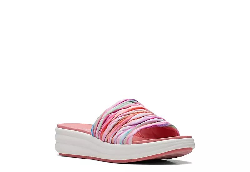Clarks Womens Drift Petal Slide Sandal - Multicolor