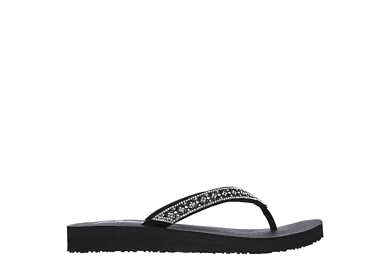 Skechers Womens Lotus Bae Flip Flop Sandal - Black - Image 2