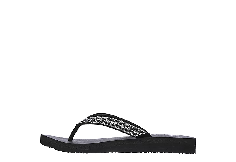 Skechers Womens Lotus Bae Flip Flop Sandal - Black - Image 3