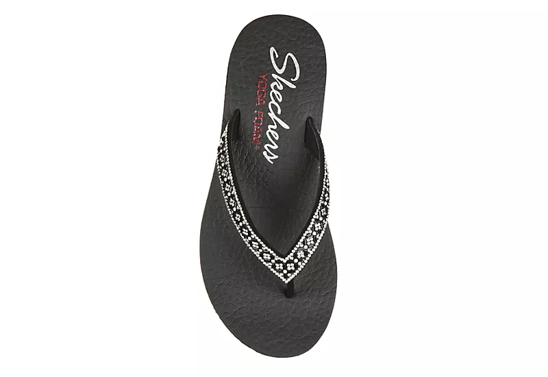 Skechers Womens Lotus Bae Flip Flop Sandal - Black - Image 4
