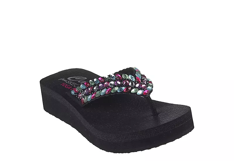 Skechers Womens Lovely Oasis Flip Flop Sandal - Black