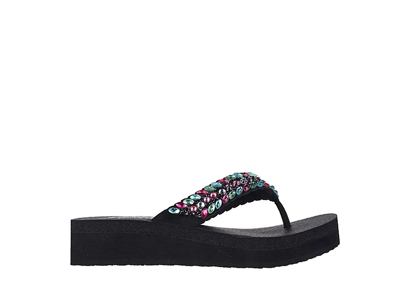 Skechers Womens Lovely Oasis Flip Flop Sandal - Black - Image 2
