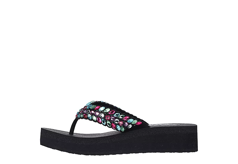 Skechers Womens Lovely Oasis Flip Flop Sandal - Black - Image 3