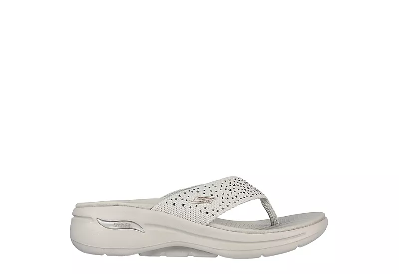 Skechers Womens Dazzle- Arch Fit Flip Flop Sandal - Natural - Image 2