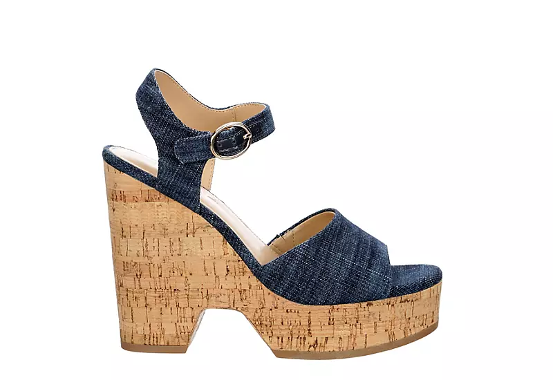 Michael By Michael Shannon Womens Maria Wedge Sandal - Denim - Image 2