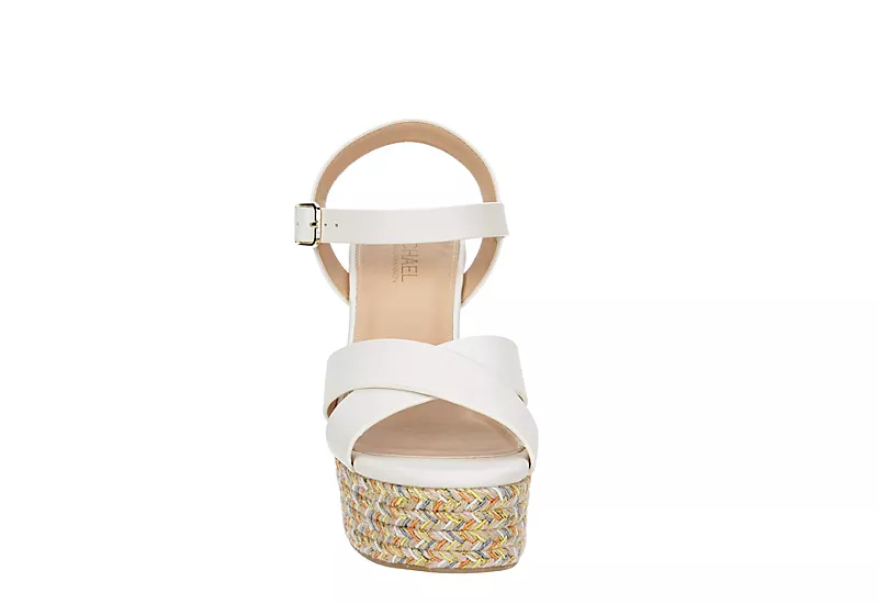 Michael By Michael Shannon Womens Luna Wedge Sandal - White - Image 3