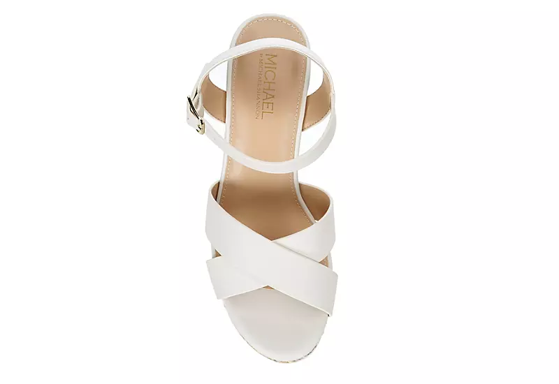Michael By Michael Shannon Womens Luna Wedge Sandal - White - Image 6