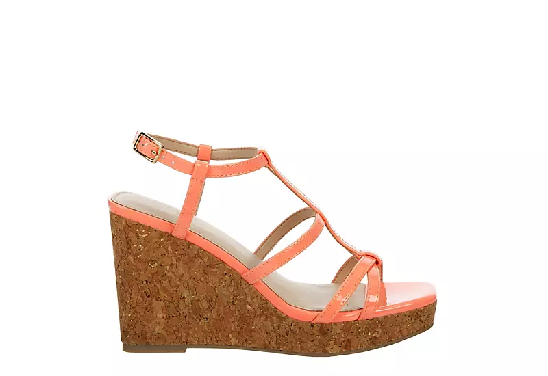 Michael By Michael Shannon Womens Natalia Wedge Sandal - Coral - Image 2