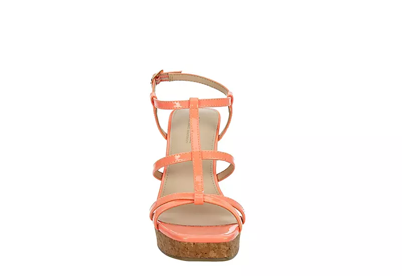 Michael By Michael Shannon Womens Natalia Wedge Sandal - Coral - Image 3