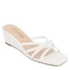 Journee Collection Womens Blayke Wedge Slip On Sandal - White