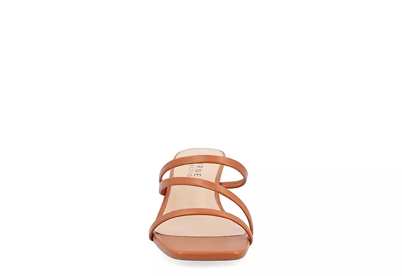 Journee Collection Womens Takarah Low Wedge Sandal - Brown - Image 3