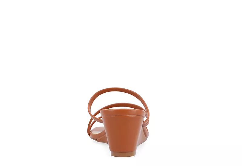 Journee Collection Womens Takarah Low Wedge Sandal - Brown - Image 5