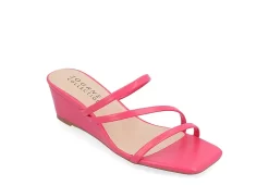 Journee Collection Womens Takarah Wedge Slip On Sandal - Pink
