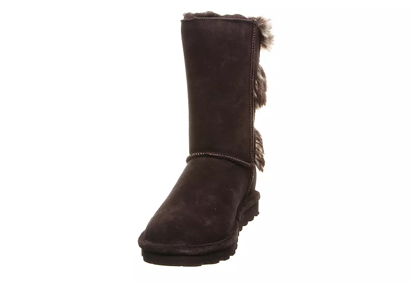 Bearpaw Womens Eloise Wide Calf Fur Boot - Chocolate - Image 3