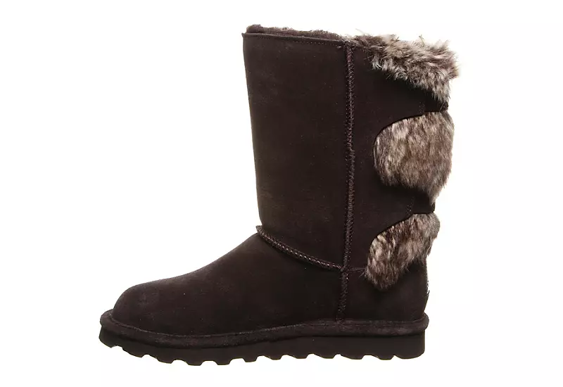 Bearpaw Womens Eloise Wide Calf Fur Boot - Chocolate - Image 4