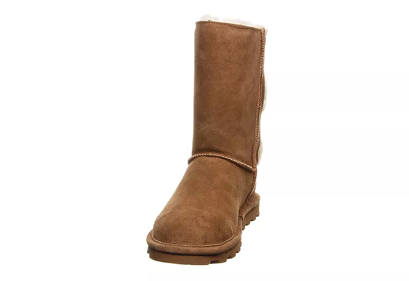 Bearpaw Womens Eloise Wide Calf Fur Boot - Tan - Image 3