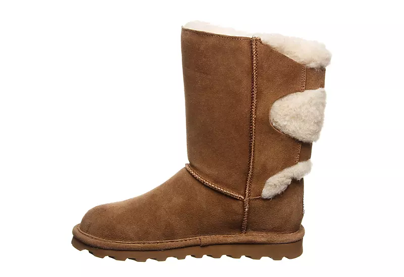 Bearpaw Womens Eloise Wide Calf Fur Boot - Tan - Image 4