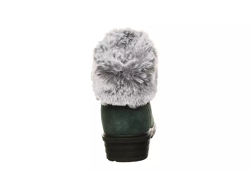 Bearpaw Womens Serenity Lace Up Fur Boot - Dark Green - Image 5