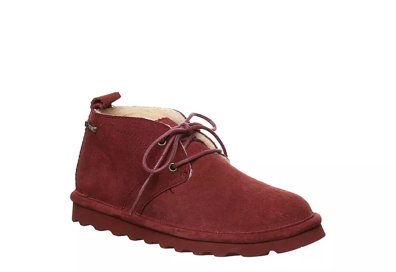 Bearpaw Womens Skye Lace-up Fur Boot - Dark Red