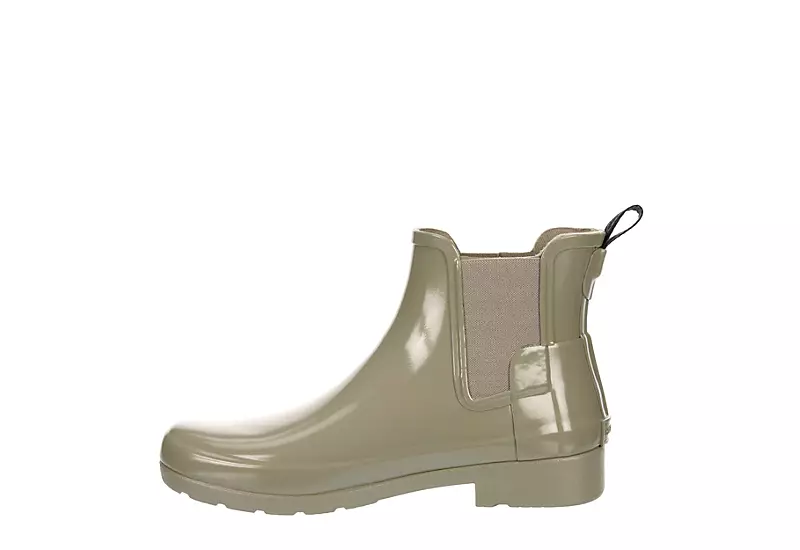 Hunter Boots Llc Womens Original Refined Chelsea Gloss Rain Boot - Taupe - Image 4