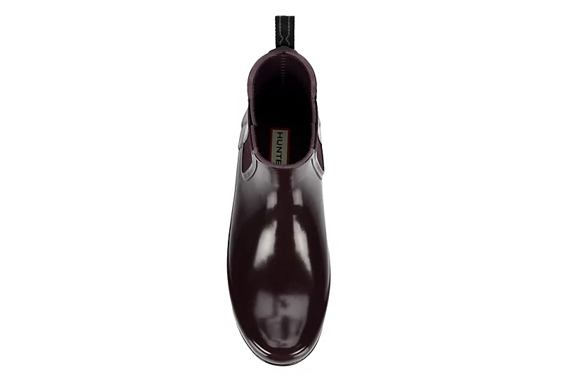 Hunter Boots Llc Womens Original Refined Chelsea Gloss Rain Boot - Wine - Image 6