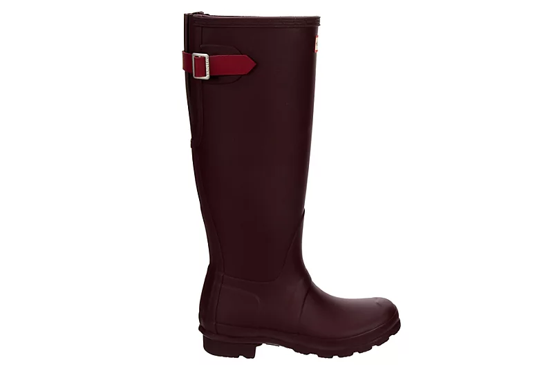 Hunter Boots Llc Womens Original Back Adj Rain Boot - Dark Red - Image 2