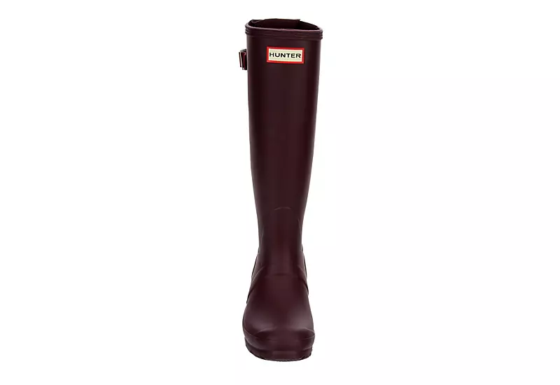 Hunter Boots Llc Womens Original Back Adj Rain Boot - Dark Red - Image 3