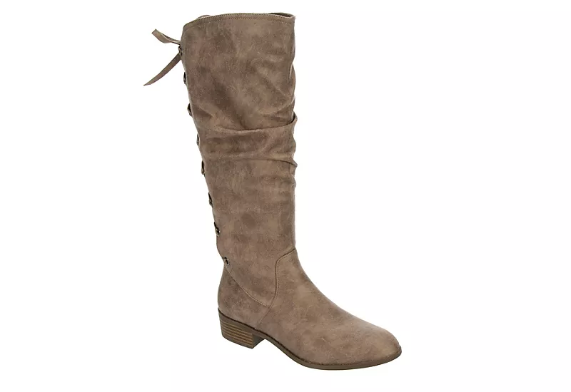 Xappeal Womens Cheyenne Wide Calf Tall Boot - Taupe