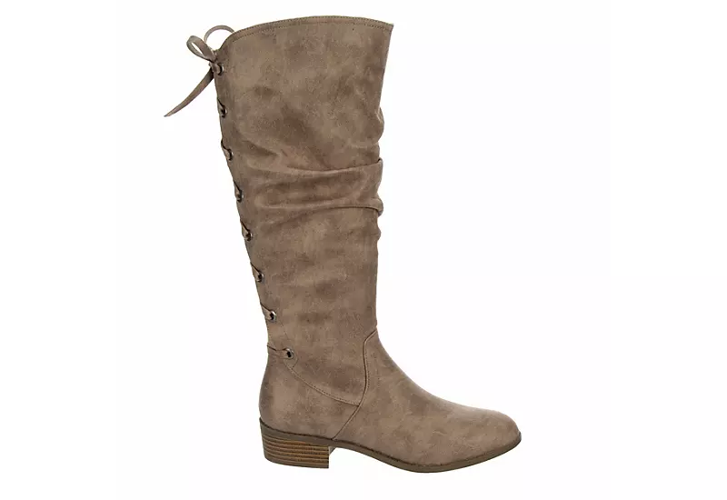Xappeal Womens Cheyenne Wide Calf Tall Boot - Taupe - Image 2