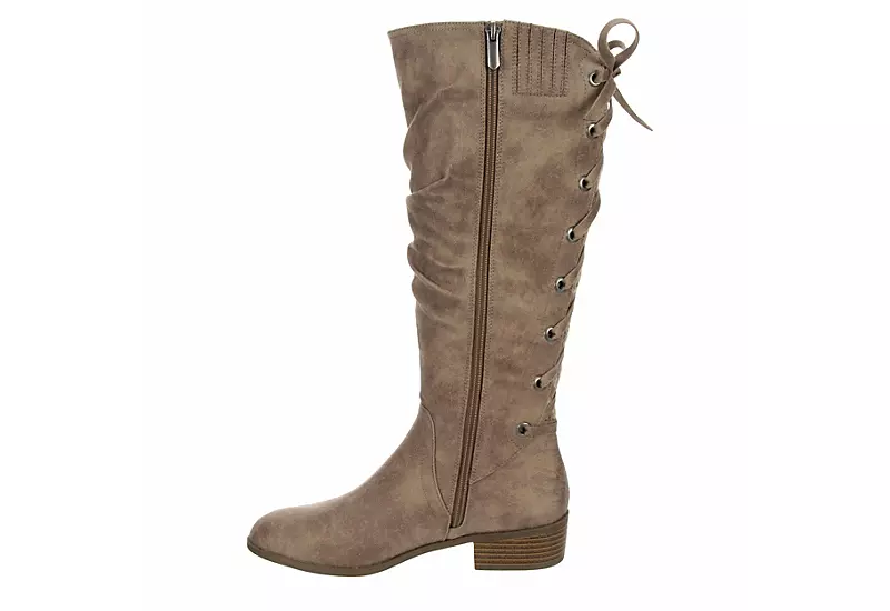 Xappeal Womens Cheyenne Wide Calf Tall Boot - Taupe - Image 4