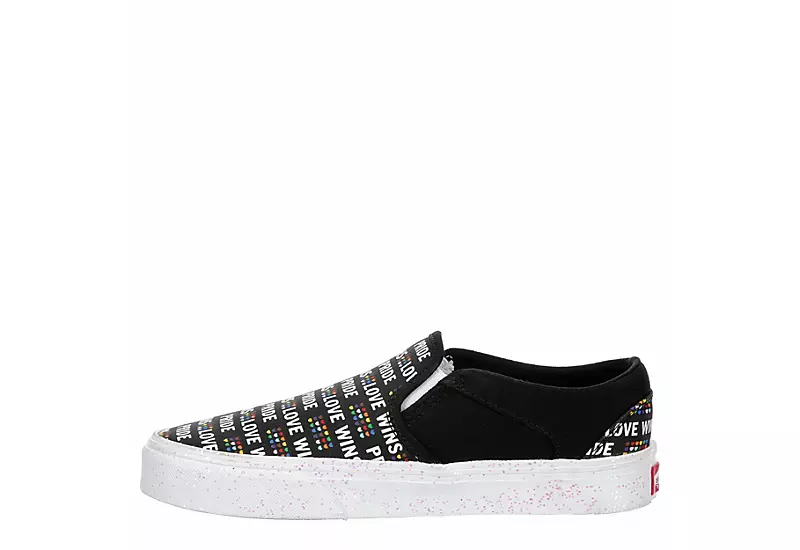 Vans Womens Asher Slip On Sneaker - Black - Image 4