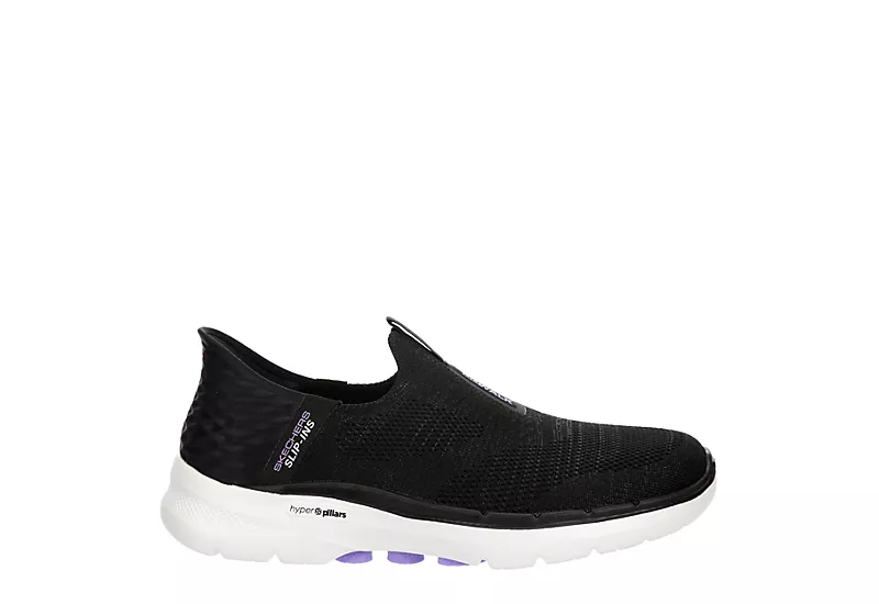 Skechers Womens Go Walk 6 Quick Fit Slip-ins Walking Shoe - Black - Image 2