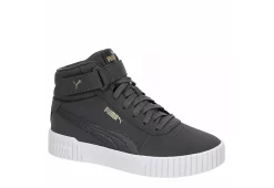 Puma Womens Carina 2.0 Chevron Mid Sneaker - Dark Grey