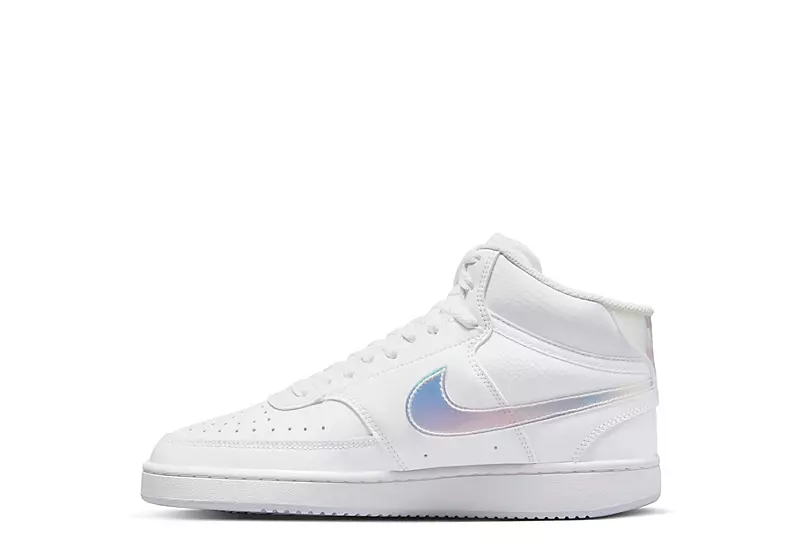 Nike Womens Court Vision Mid Sneaker - White - Image 3