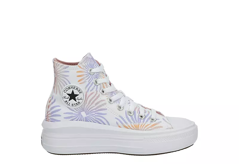 Converse Womens Chuck Taylor All Star Move High Top Sneaker - White - Image 2